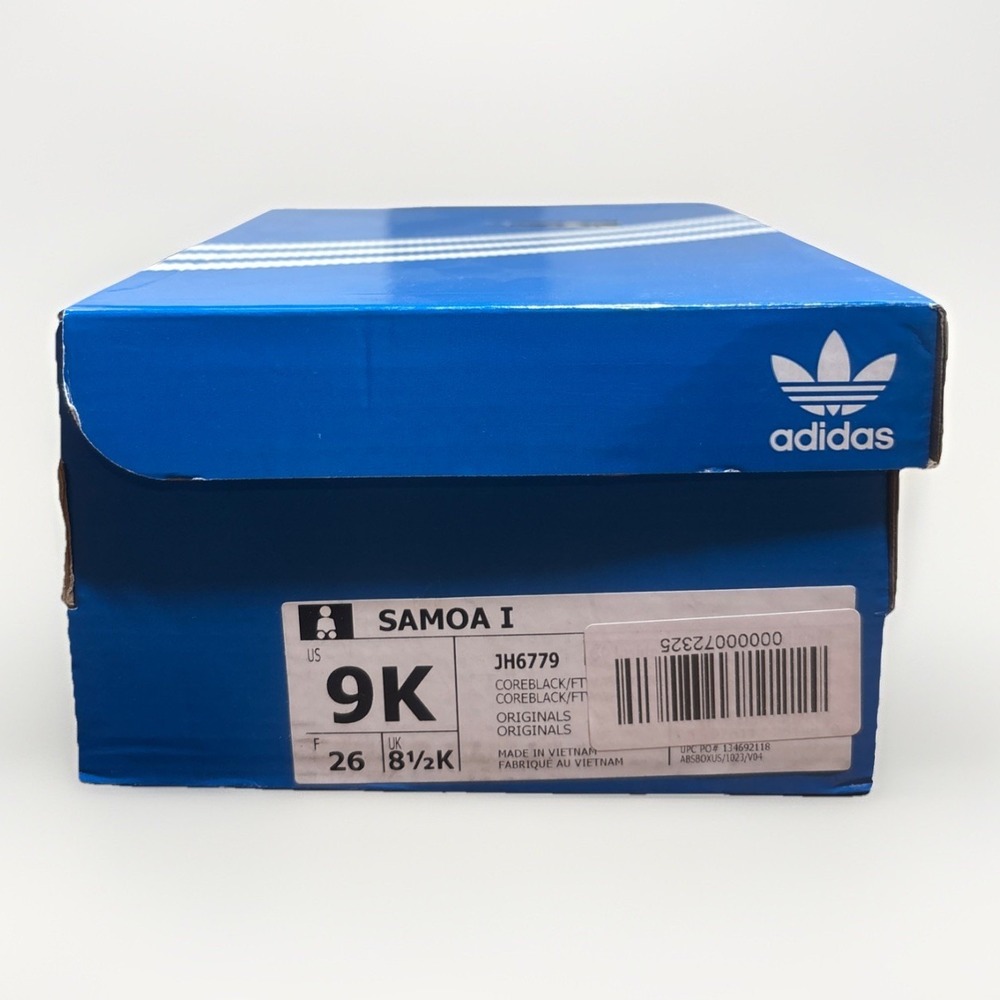 Size 9K Kids Boys Girls Adidas Samoa I Shoes Black And White Youth Unisex New - Picture 9 of 9
